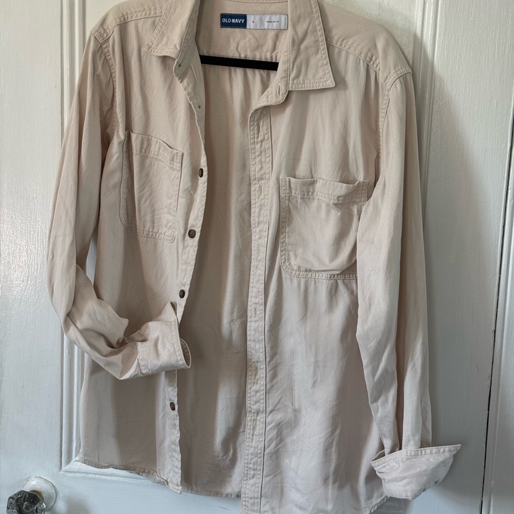 Old Navy Men's Light Tan Shirt Jacket